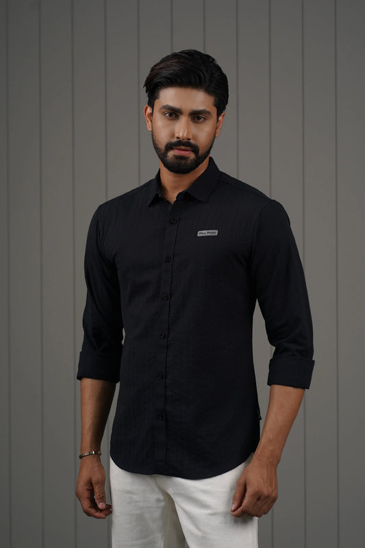 STRETCH COTTON SHIRT PLUS POINT