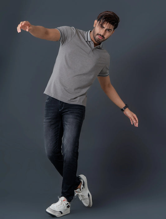 TEXTURED COTTON POLO PLUS POINT
