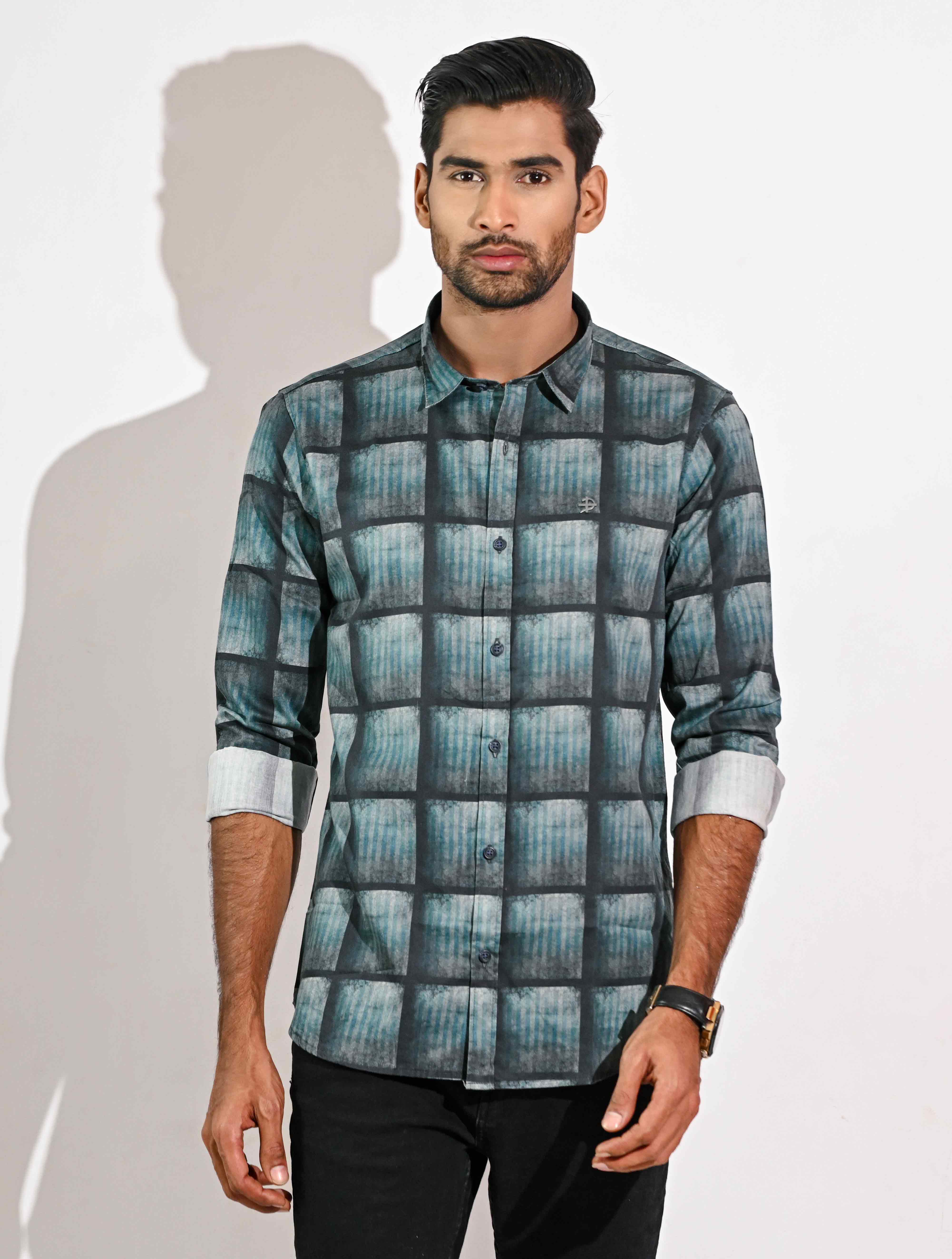 Flannel Patterned Full Sleeve Shirt For Men