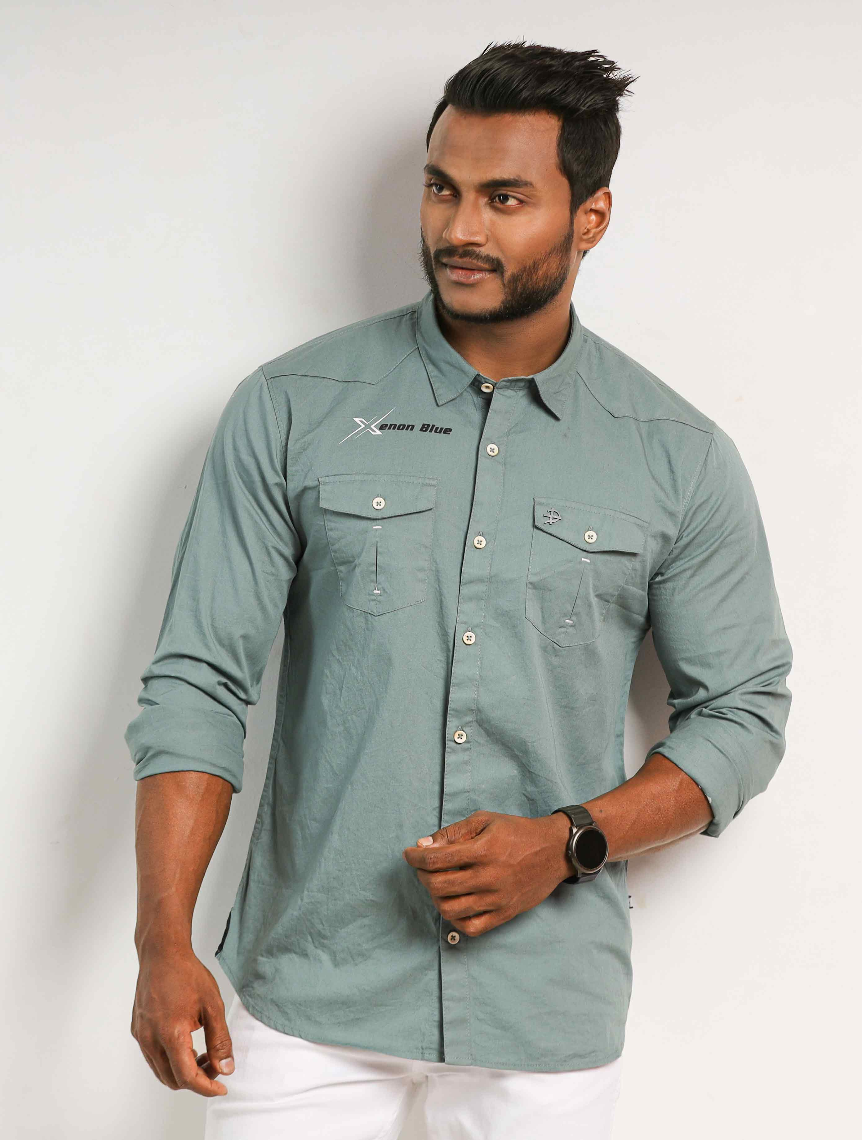 Solid Color Casual Shirt For Men