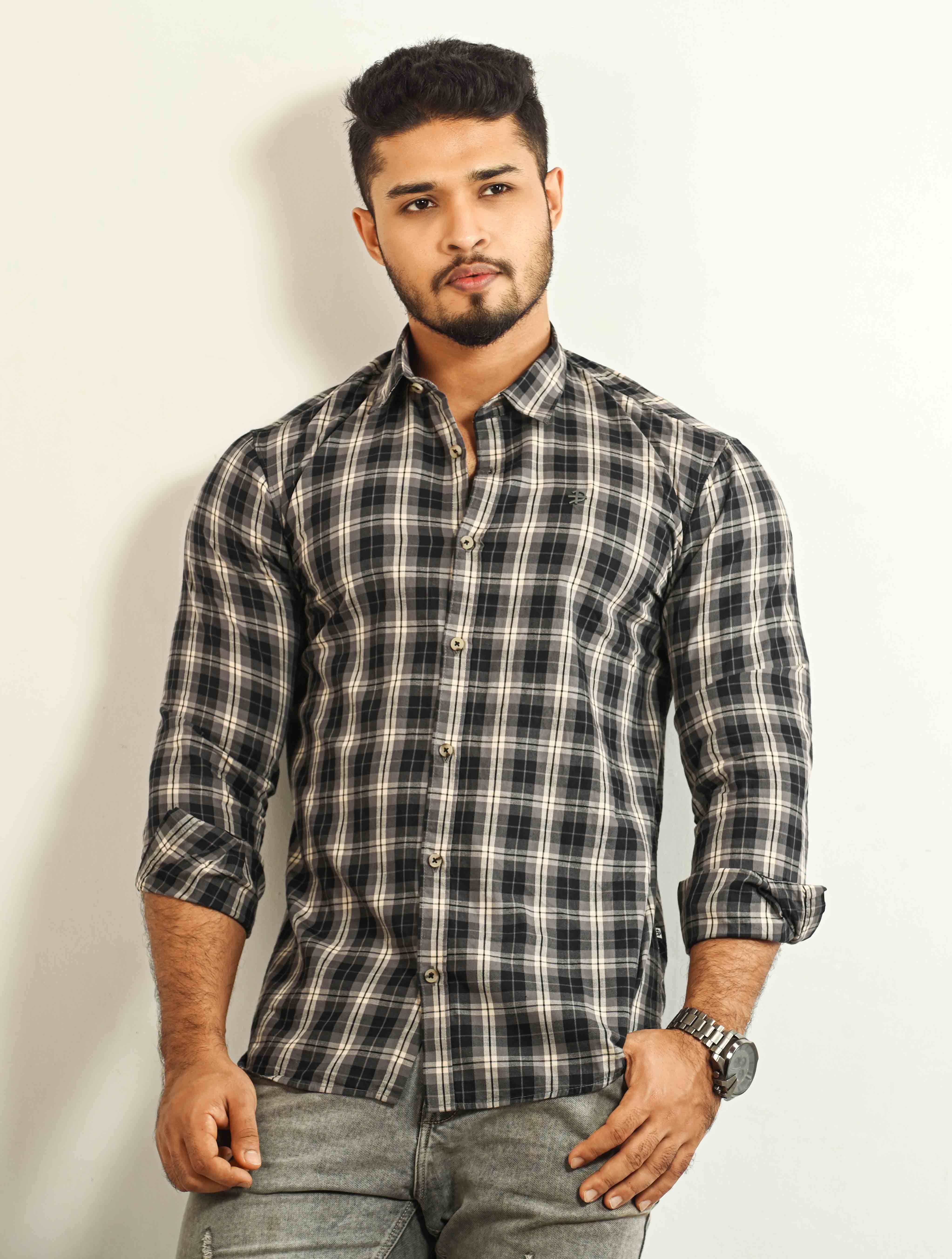 Flannel Patterned Full Sleeve Shirt For Men