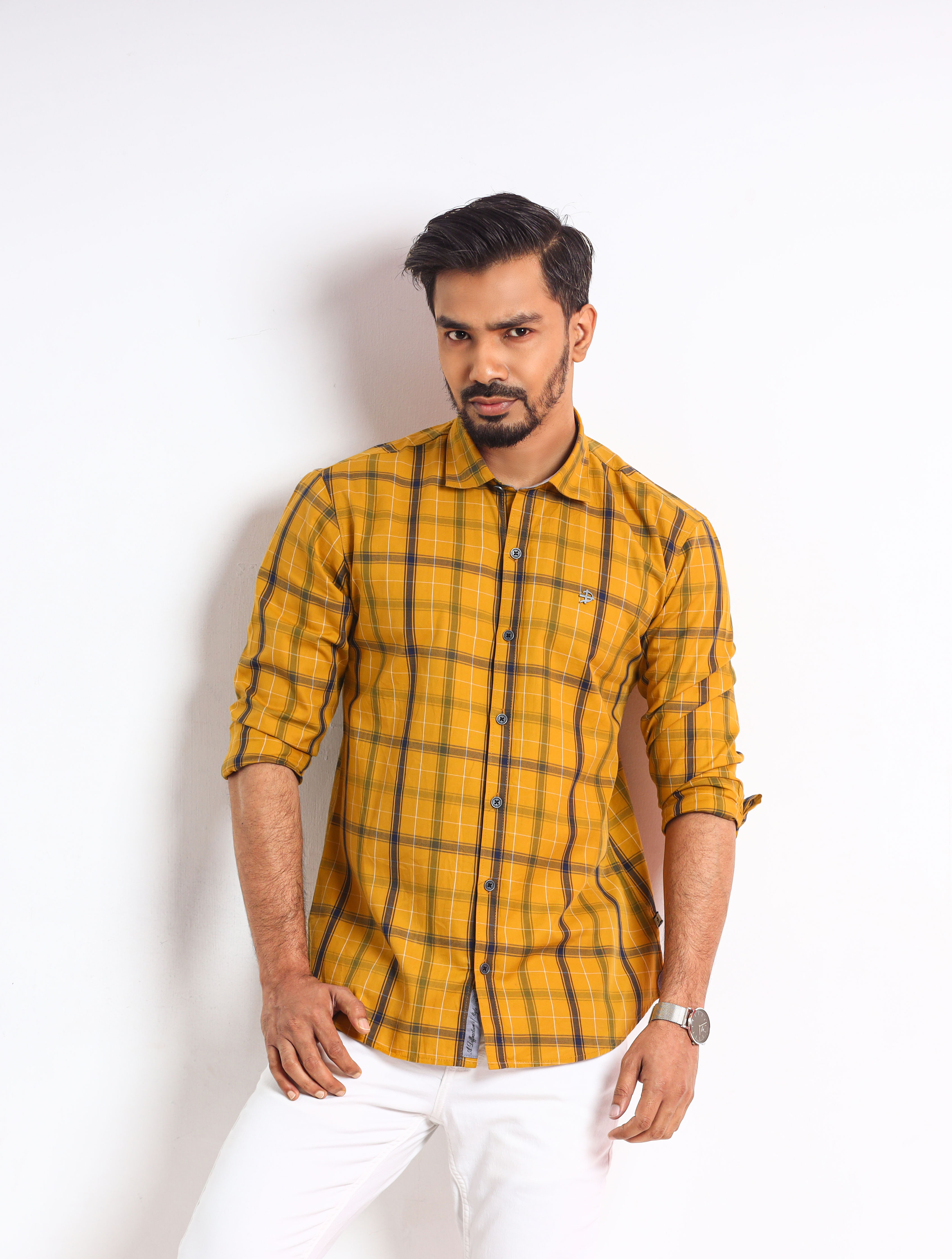 Solid Black Casual Shirt For Men